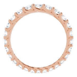 14K Rose 1 1/3 CTW diamant gradué éternité taille de bande 7