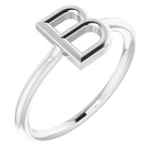 Load image into Gallery viewer, Sterling Silver Initial B Ring
