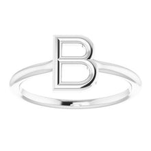 Load image into Gallery viewer, Sterling Silver Initial B Ring
