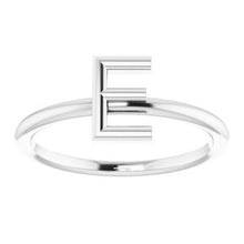 Load image into Gallery viewer, Sterling Silver Initial E Ring

