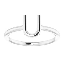 Charger l'image dans la galerie, Sterling Silver Initial U Ring
