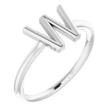Load image into Gallery viewer, Sterling Silver Initial W Ring
