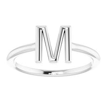 Load image into Gallery viewer, Sterling Silver Initial M Ring
