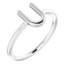 Charger l'image dans la galerie, Sterling Silver Initial U Ring
