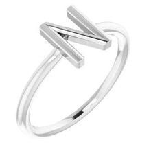 Load image into Gallery viewer, Sterling Silver Initial N Ring
