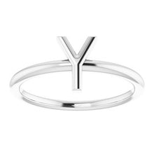 Load image into Gallery viewer, Sterling Silver Initial Y Ring

