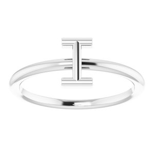 Sterling Silver Initial I Ring