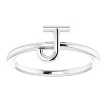 Load image into Gallery viewer, Sterling Silver Initial J Ring
