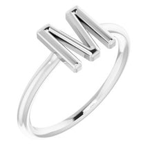 Load image into Gallery viewer, Sterling Silver Initial M Ring
