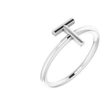 Charger l'image dans la galerie, Sterling Silver Initial T Ring
