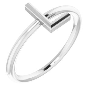 Sterling Silver Initial L Ring