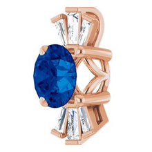 Load image into Gallery viewer, 14K Rose Blue Sapphire &amp; 1/6 CTW Diamond Pendant
