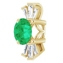 Load image into Gallery viewer, 14K Yellow Emerald &amp; 1/6 CTW Diamond Pendant
