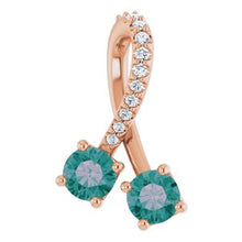 Charger l&#39;image dans la galerie, Pendentif en Alexandrite Rose 14K &amp; Diamant .05 CTW
