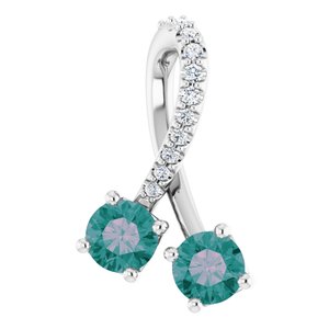 Sterling Silver Alexandrite & .05 CTW Diamond Pendant