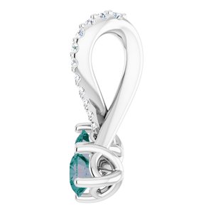 Sterling Silver Alexandrite & .05 CTW Diamond Pendant