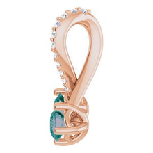 Charger l&#39;image dans la galerie, Pendentif en Alexandrite Rose 14K &amp; Diamant .05 CTW

