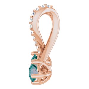 Pendentif en Alexandrite Rose 14K & Diamant .05 CTW