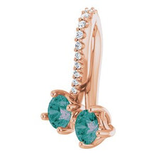 Charger l&#39;image dans la galerie, Pendentif en Alexandrite Rose 14K &amp; Diamant .05 CTW
