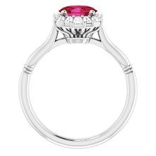 Load image into Gallery viewer, Platinum Ruby &amp; 1/4 CTW Diamond Ring
