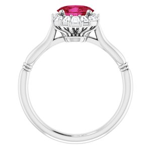 Platinum Ruby & 1/4 CTW Diamond Ring