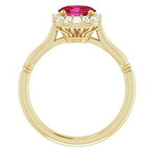 Load image into Gallery viewer, 14K Yellow Ruby &amp; 1/4 CTW Diamond Ring
