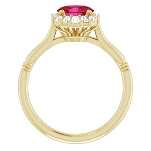 14K Yellow Ruby & 1/4 CTW Diamond Ring