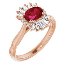 Load image into Gallery viewer, 14K Rose Ruby &amp; 1/4 CTW Diamond Ring
