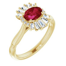 Load image into Gallery viewer, 14K Yellow Ruby &amp; 1/4 CTW Diamond Ring
