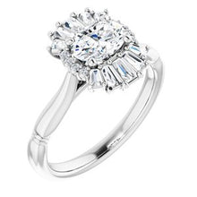 Load image into Gallery viewer, Sterling Silver 1 CTW Diamond Halo-Style Ring
