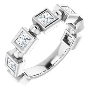 14K Blanc 1 1/8 CTW Diamond Anniversary Band