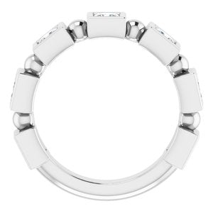 14K Blanc 1 1/8 CTW Diamond Anniversary Band