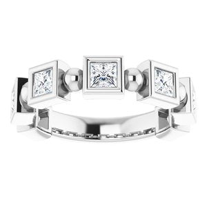 14K Blanc 1 1/8 CTW Diamond Anniversary Band