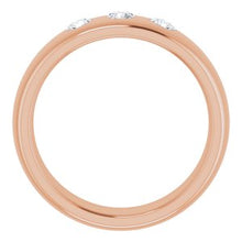 Load image into Gallery viewer, 14K Rose 1/3 CTW Diamond 3-Stone Half-Round Band Size 11
