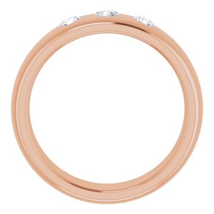 14K Rose 1/3 CTW Diamond 3-Stone Half-Round Band Size 11