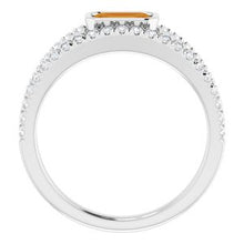 Load image into Gallery viewer, Platinum Citrine &amp; 3/8 CTW Diamond Ring
