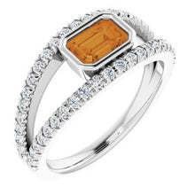 Load image into Gallery viewer, Platinum Citrine &amp; 3/8 CTW Diamond Ring

