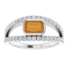 Load image into Gallery viewer, Platinum Citrine &amp; 3/8 CTW Diamond Ring
