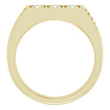 Charger l'image dans la galerie, Bague pour homme en or jaune 14 carats 3x3 mm avec diamant 1/2 CTW
