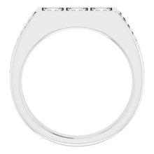 Load image into Gallery viewer, 14K White 3x3 mm Square 1/2 CTW Diamond Men&#39;s Ring
