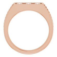Charger l&#39;image dans la galerie, Bague pour homme en diamant 14K rose 3x3 mm carré 1/2 CTW
