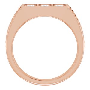 Bague pour homme en diamant 14K rose 3x3 mm carré 1/2 CTW
