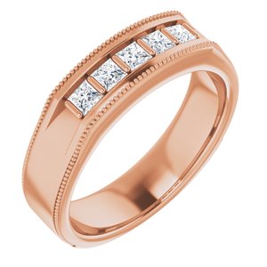 14K Rose 1/2 CTW Diamond Men's Ring