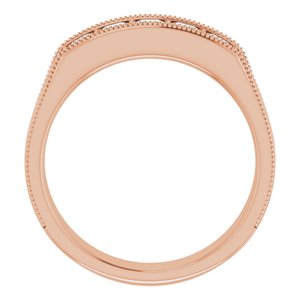 Bague pour homme en or rose 14K avec diamant de 3/4 CTW