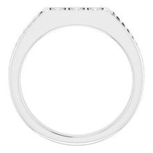 Load image into Gallery viewer, Platinum 2x2 mm Square 1/6 CTW Diamond Men&#39;s Ring
