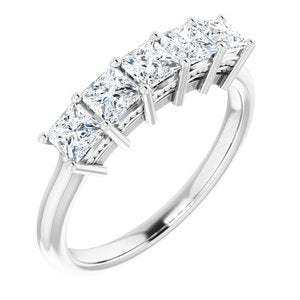 Bande d'anniversaire carrée 1 CTW diamant 14K blanc 3,25x3,25 mm