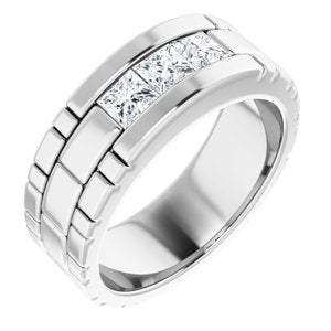 14K White 9/10 CTW Diamond Men's Ring