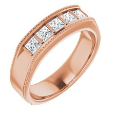 Charger l&#39;image dans la galerie, Bague pour homme en or rose 14K avec diamant de 3/4 CTW
