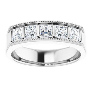 14K White 1 3/8 CTW Diamond Men's Ring