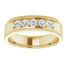 Charger l&#39;image dans la galerie, Bague pour homme en or jaune 14K avec diamant 1/2 CTW
